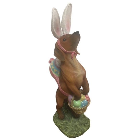 (SOLD)Dachshund With Bunny Ears Statue Figure Ready for ABSOLUTE cuteness - Picture 3 of 6
